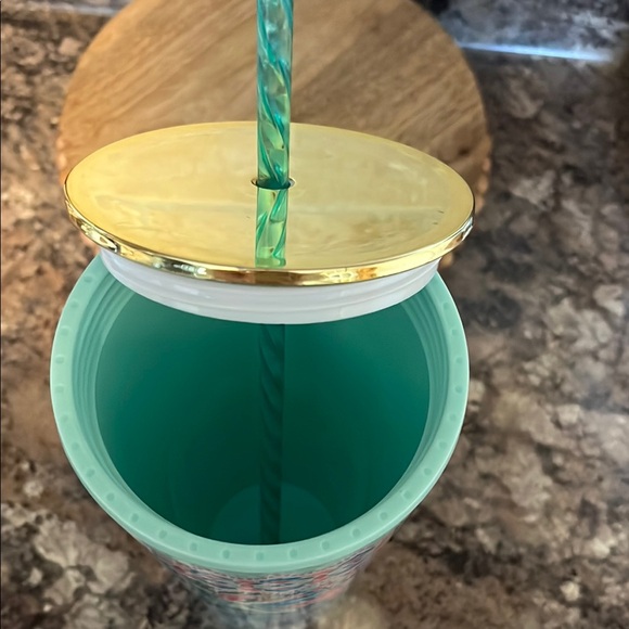Lilly Pulitzer Floral Patterned Tumbler with Straw - Picture 4 of 6